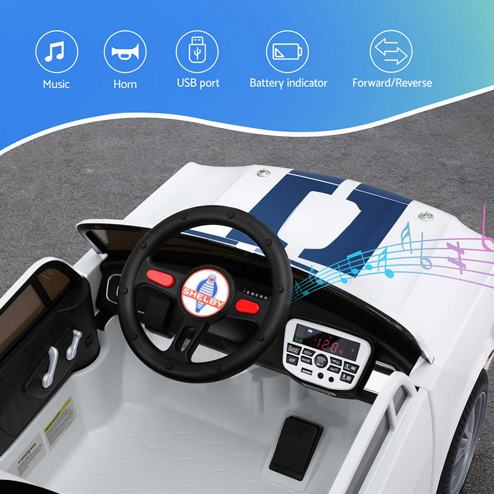 Kids Electric Ride-On Car – Remote Control, White
