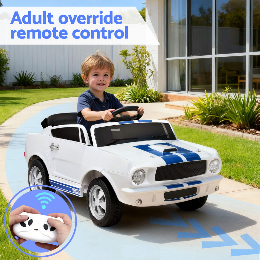 Kids Electric Ride-On Car – Remote Control, White