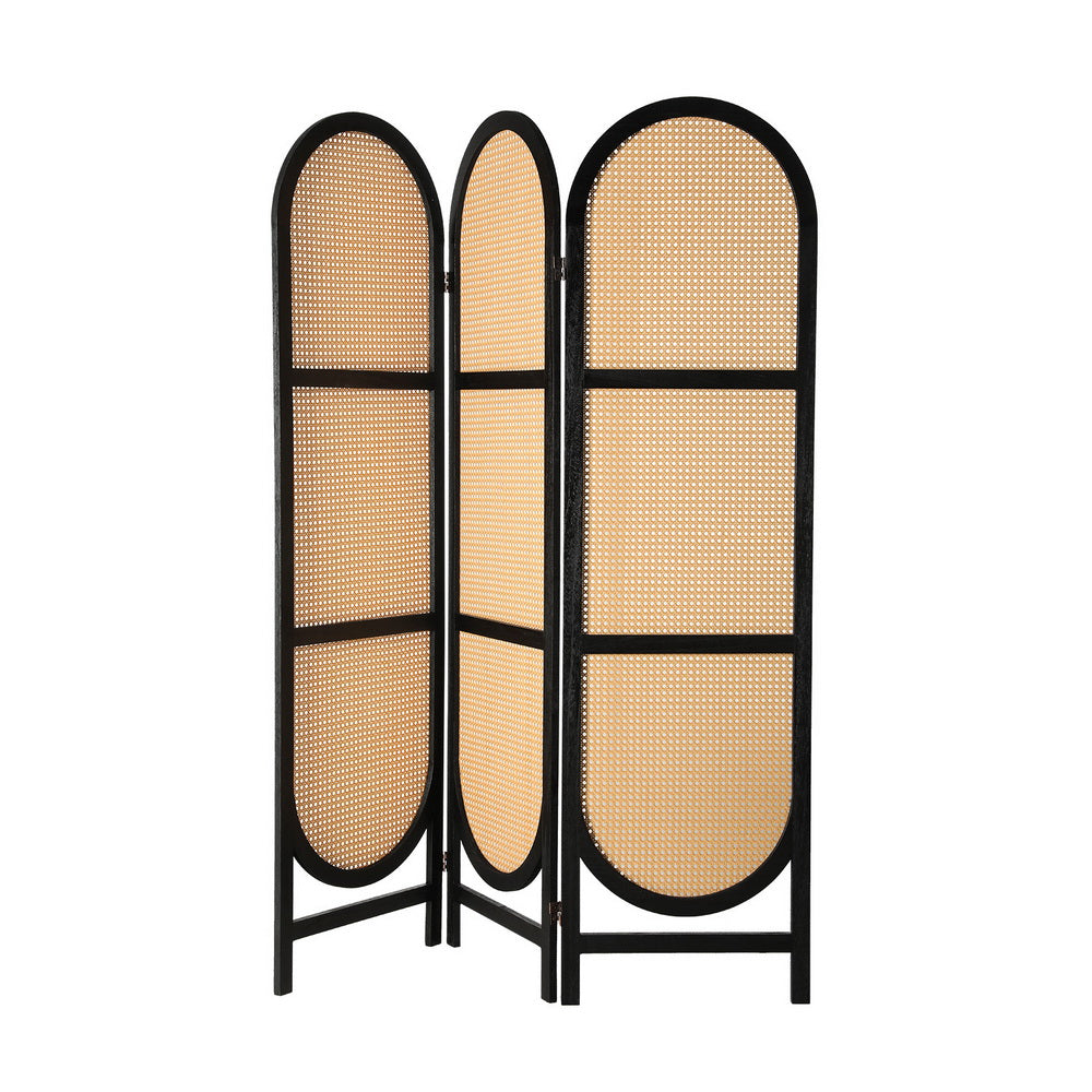 TWSC 3 Panel Room Divider Screen 151x180cm Rattan Brown
