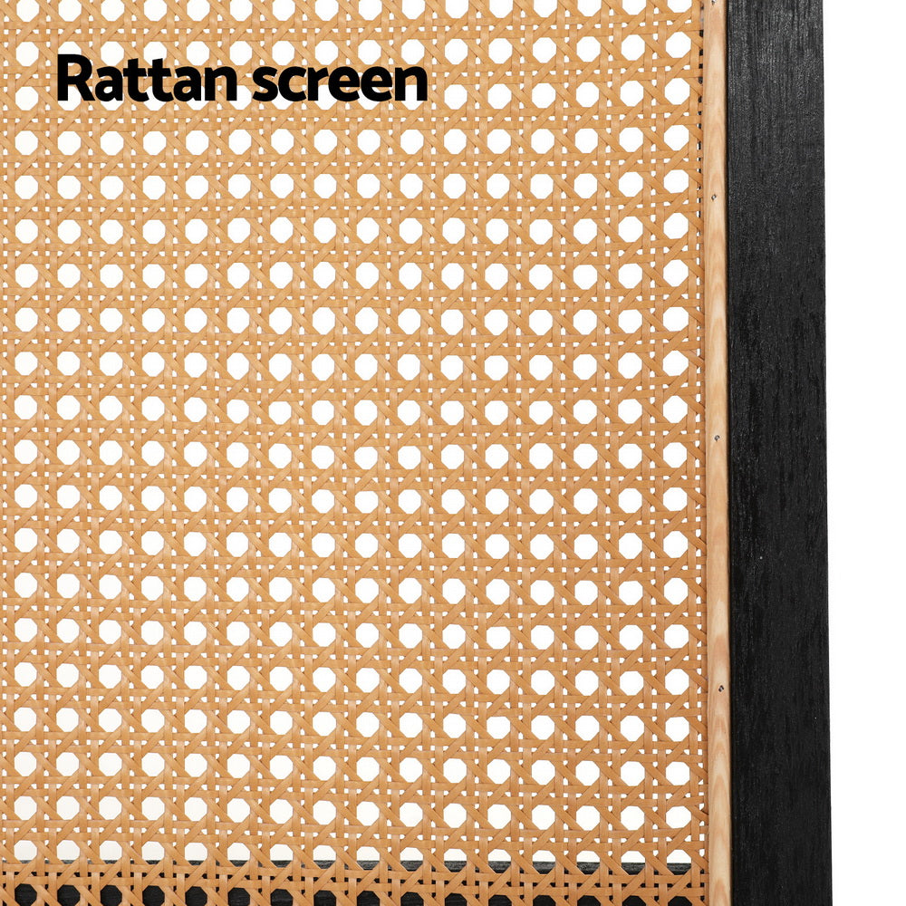 TWSC 3 Panel Room Divider Screen 151x180cm Rattan Brown