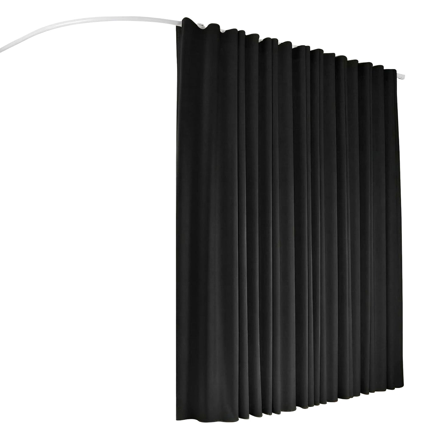 Room Divider Curtain – Flexible Bendable Track, Black, 254x213cm