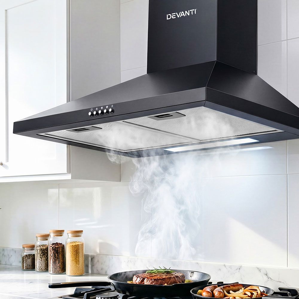 Range Hood – High Performance, 600mm Black Powder-Coated Steel