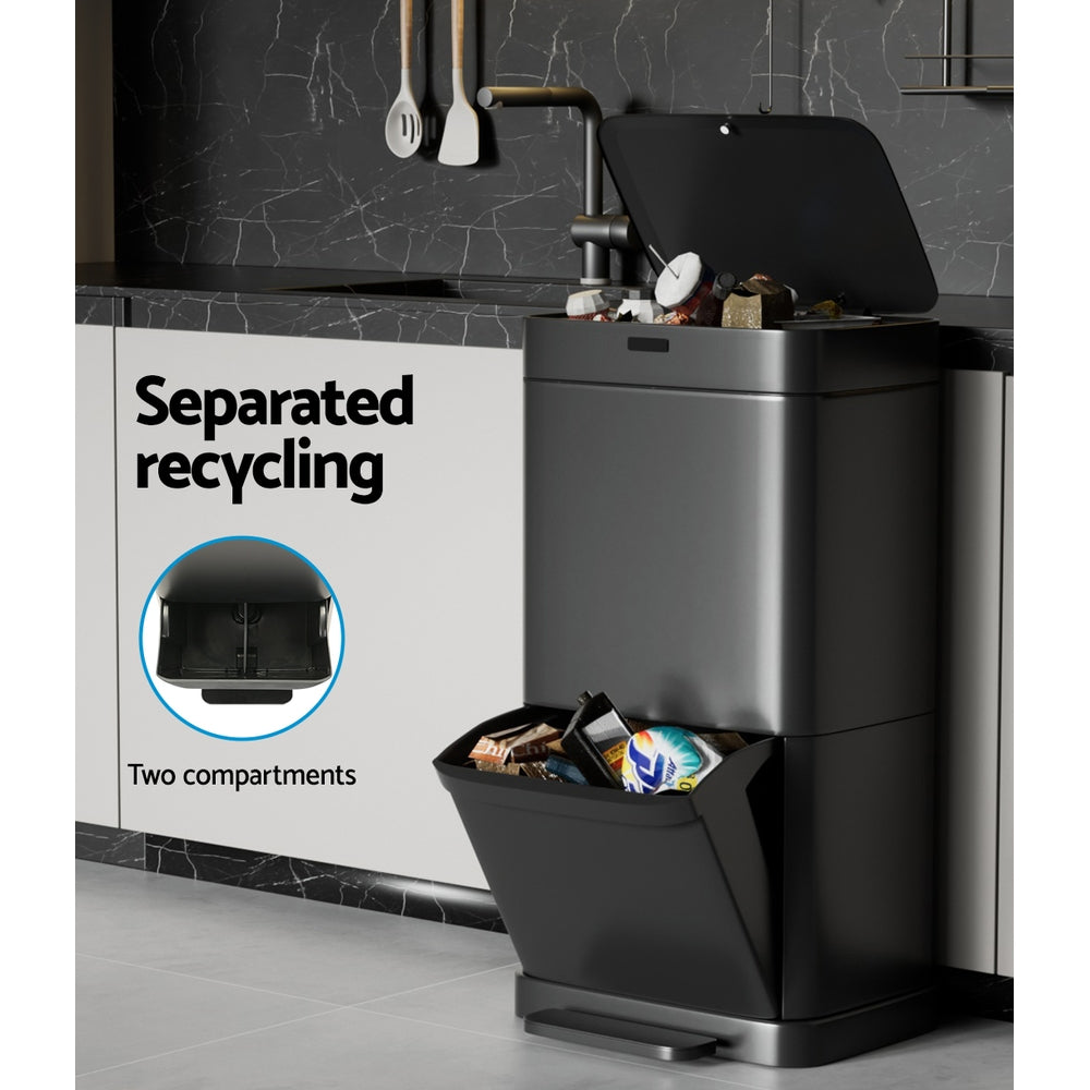 Devanti 70L Motion Sensor Pedal Bin Automatic