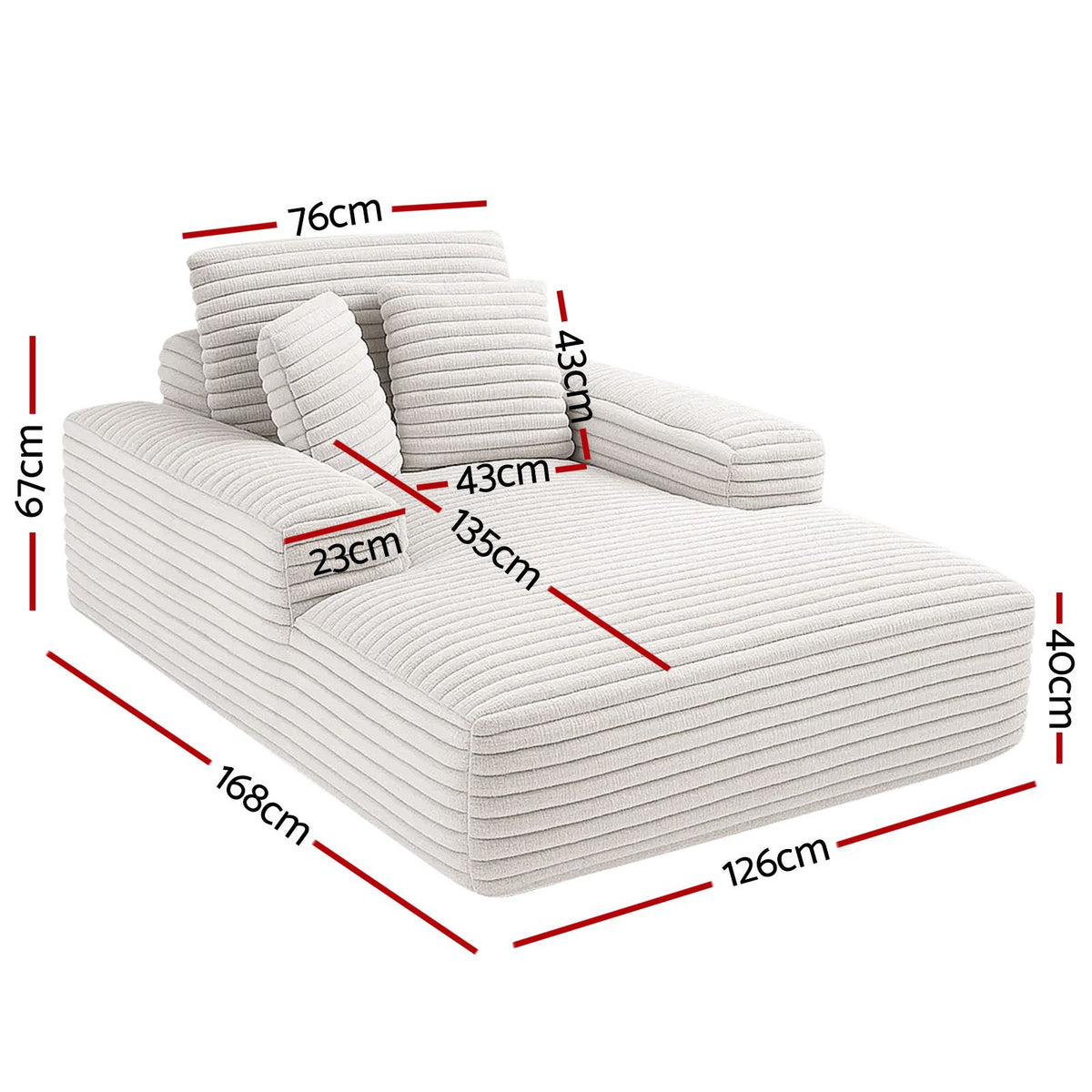 Sofa Bed Lounge Chair – Faux Fur Fabric, Recliner Couch with Pocket Spring Core