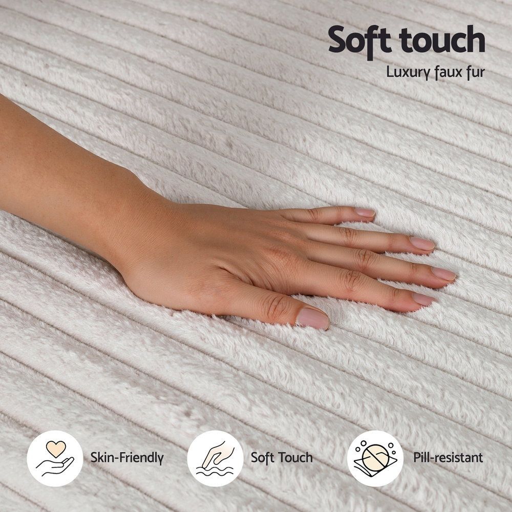Sofa Bed Lounge Chair – Faux Fur Fabric, Recliner Couch with Pocket Spring Core