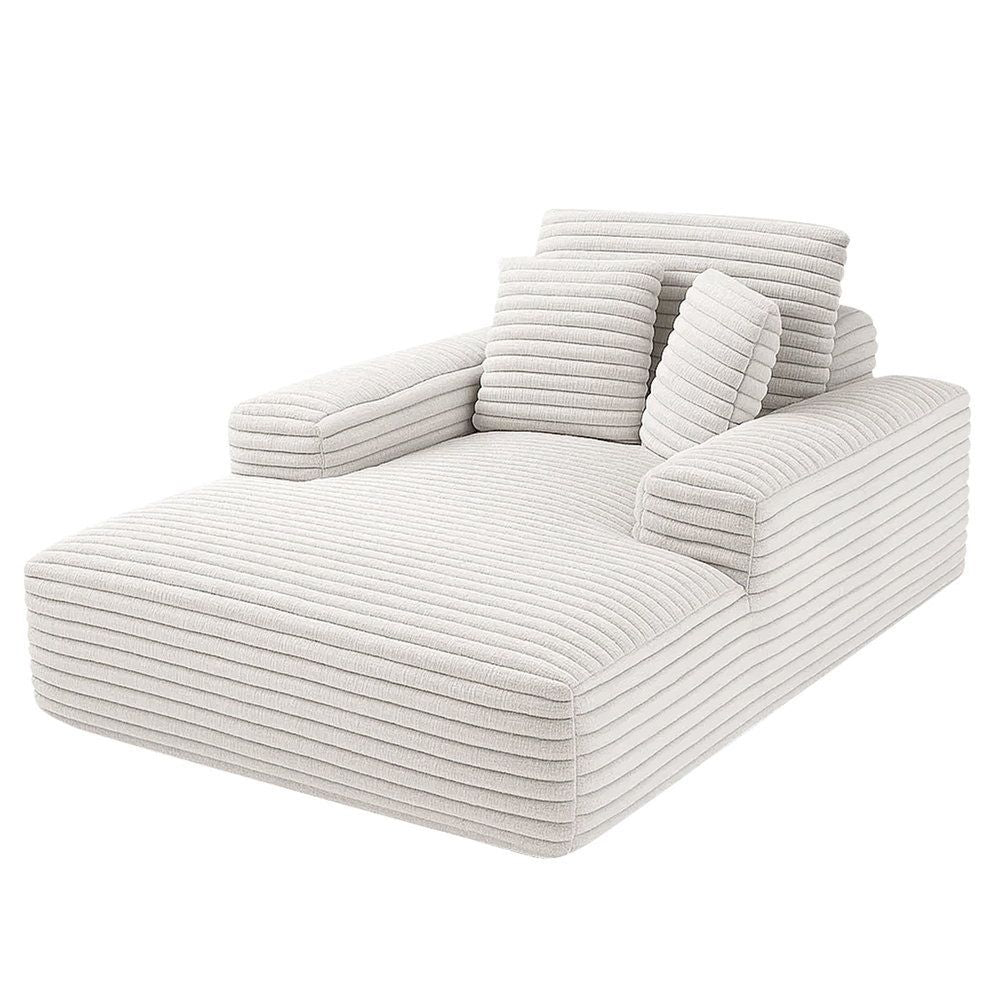 Sofa Bed Lounge Chair – Faux Fur Fabric, Recliner Couch with Pocket Spring Core