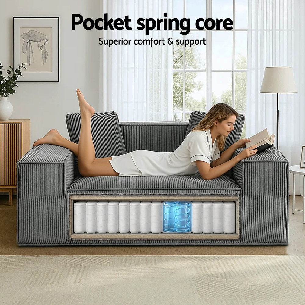 TWSC 2 Seater Sofa Loveseat Sofas Bed Couch No Assembly Corduroy Small Couches Apartement