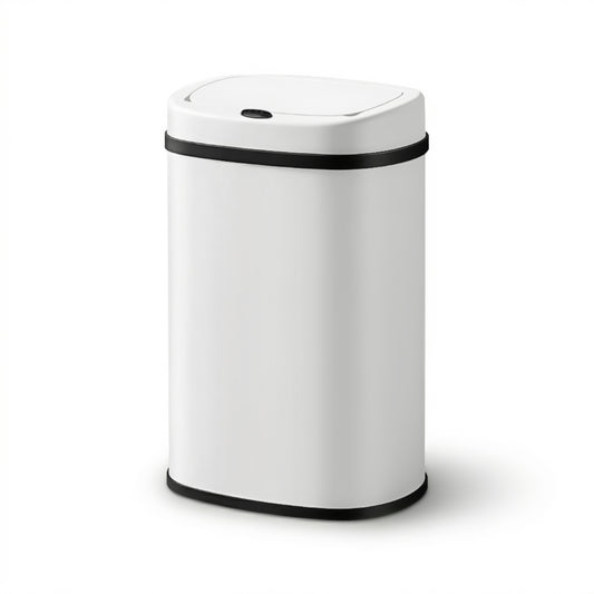 Motion Sensor Bin – 50L Capacity, White Steel