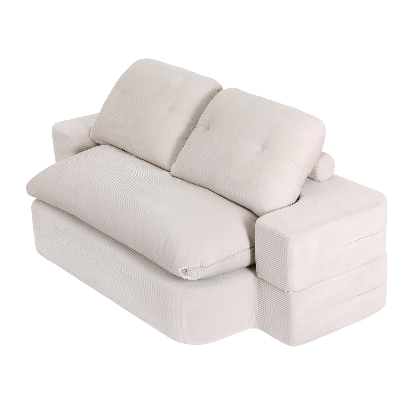 Convertible Folding Sofa Bed – 30D High-Density Foam, Corduroy Upholstery