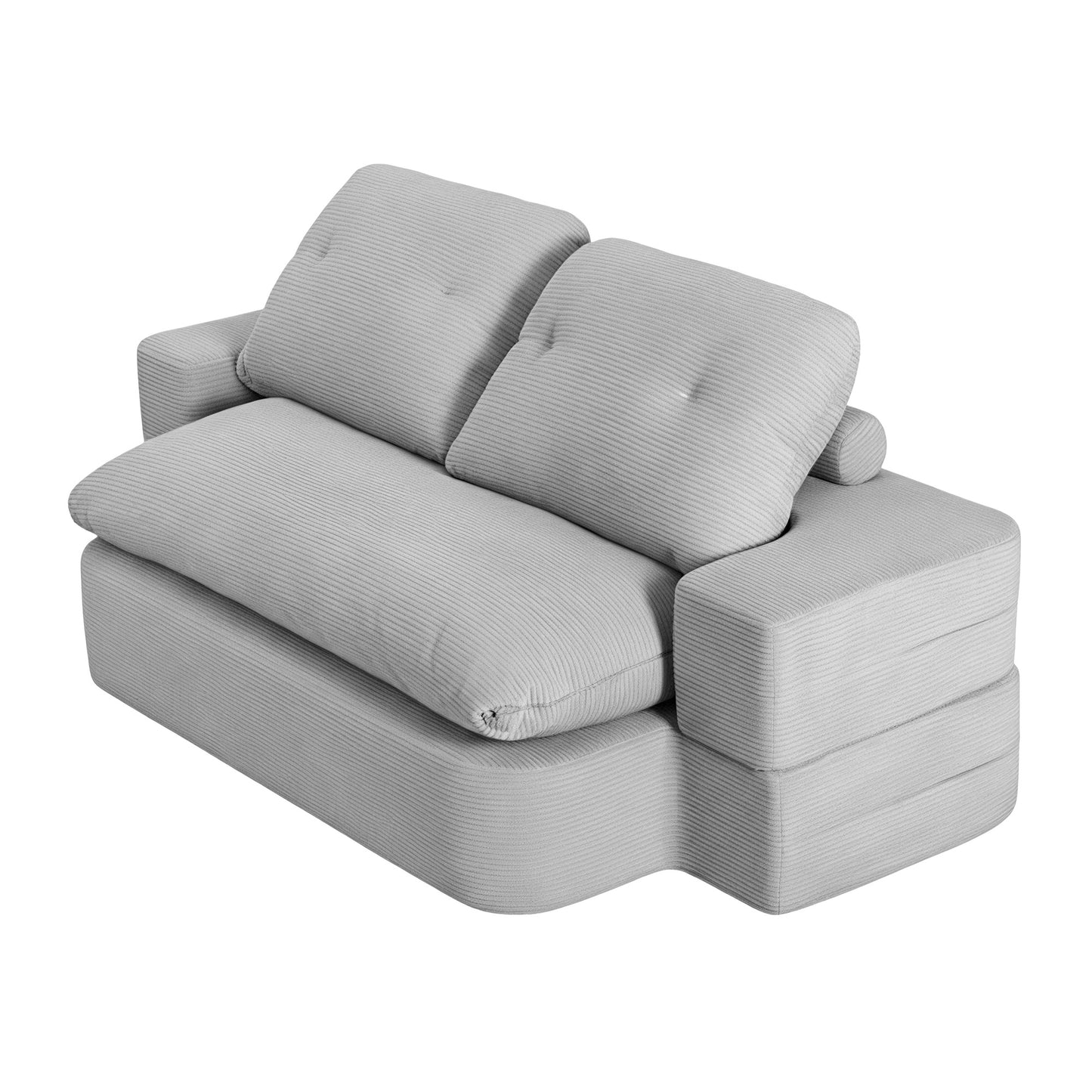Convertible Folding Sofa Bed – 30D High-Density Foam, Corduroy, Grey