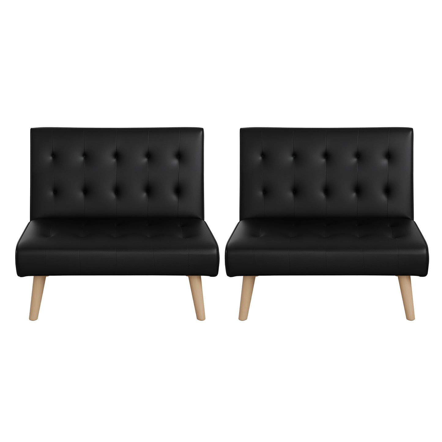 Sofa Bed Recliner – 2-Seater, Black Fabric