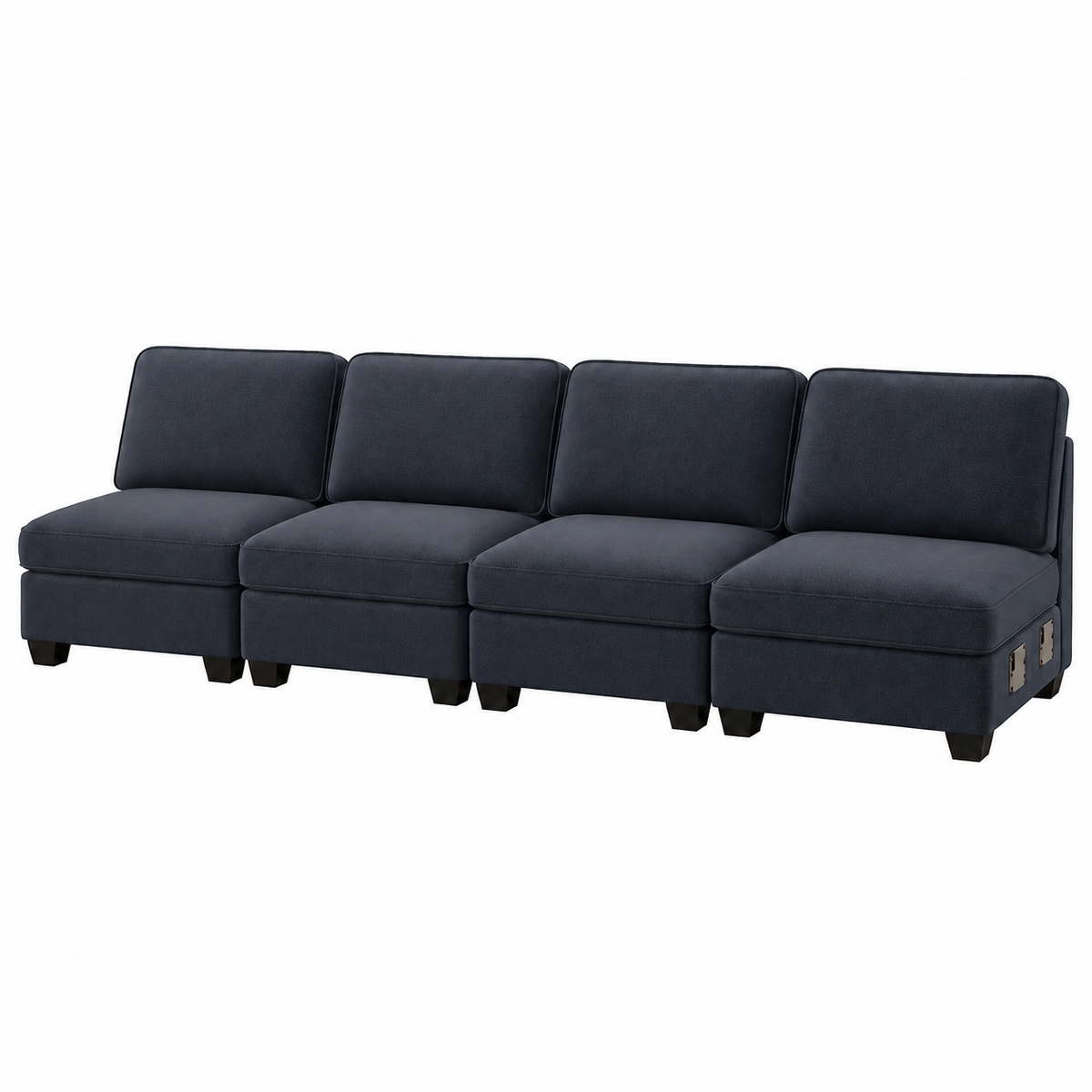 TWSC 4 Seater Modular Sofa Set Sectional Easy Assembly Dark Grey