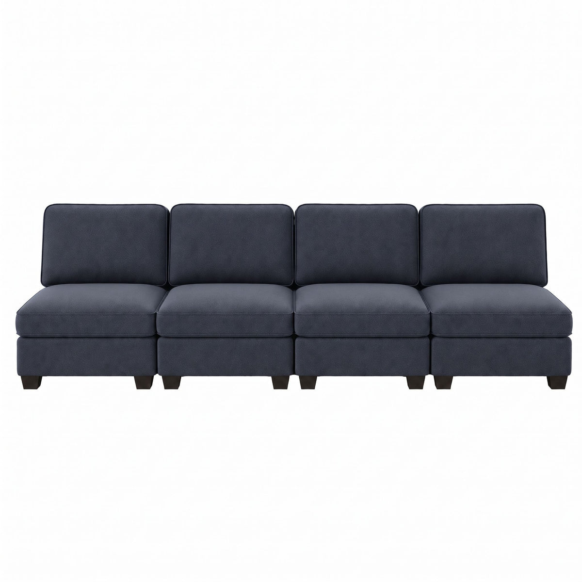 TWSC 4 Seater Modular Sofa Set Sectional Easy Assembly Dark Grey