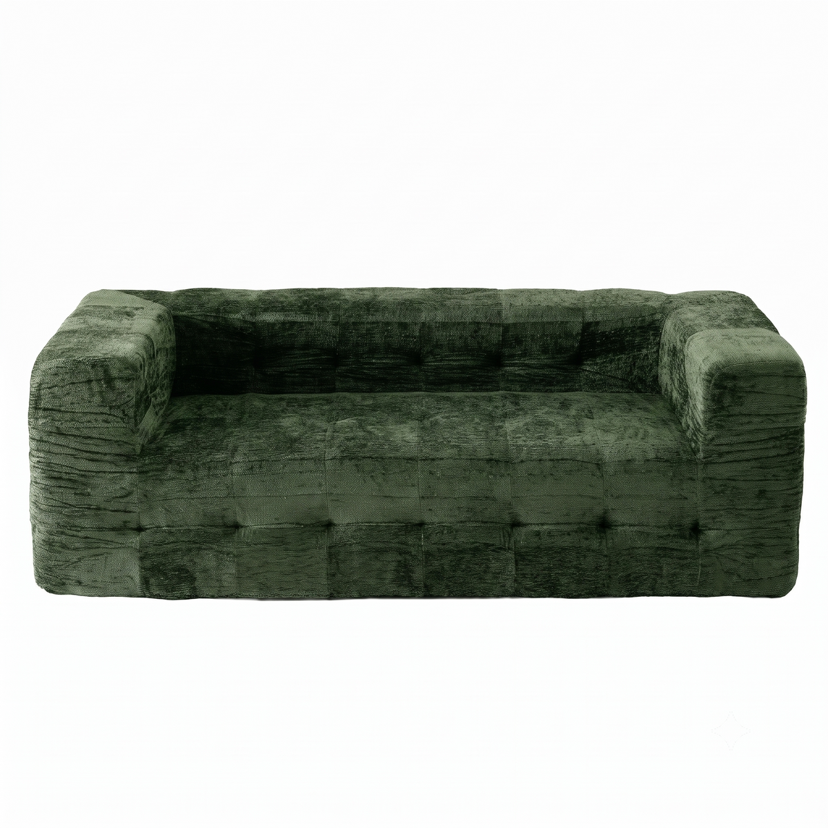 TWSC Comfort Boneless Sofa for Living Room Green Luxury Chenille