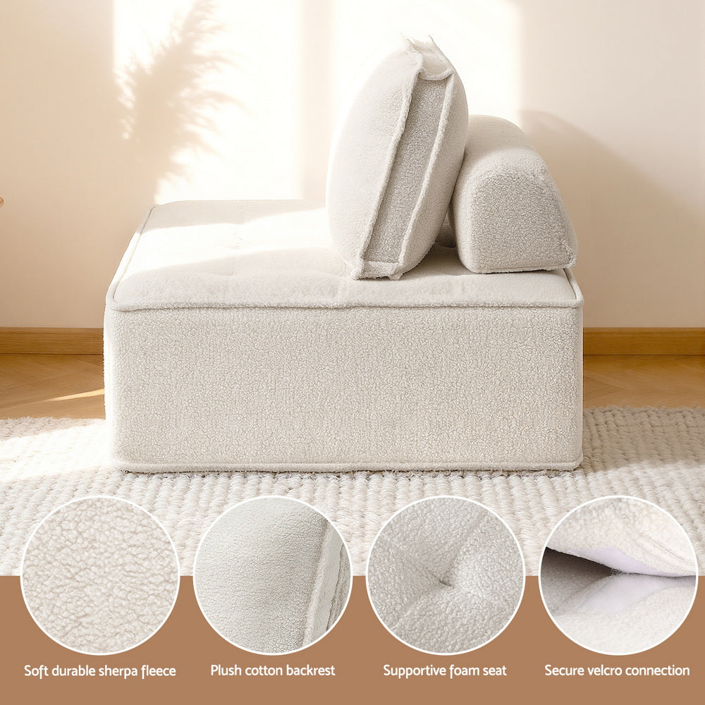 TWSC Floor Sofa Lounge Chair with Pillow