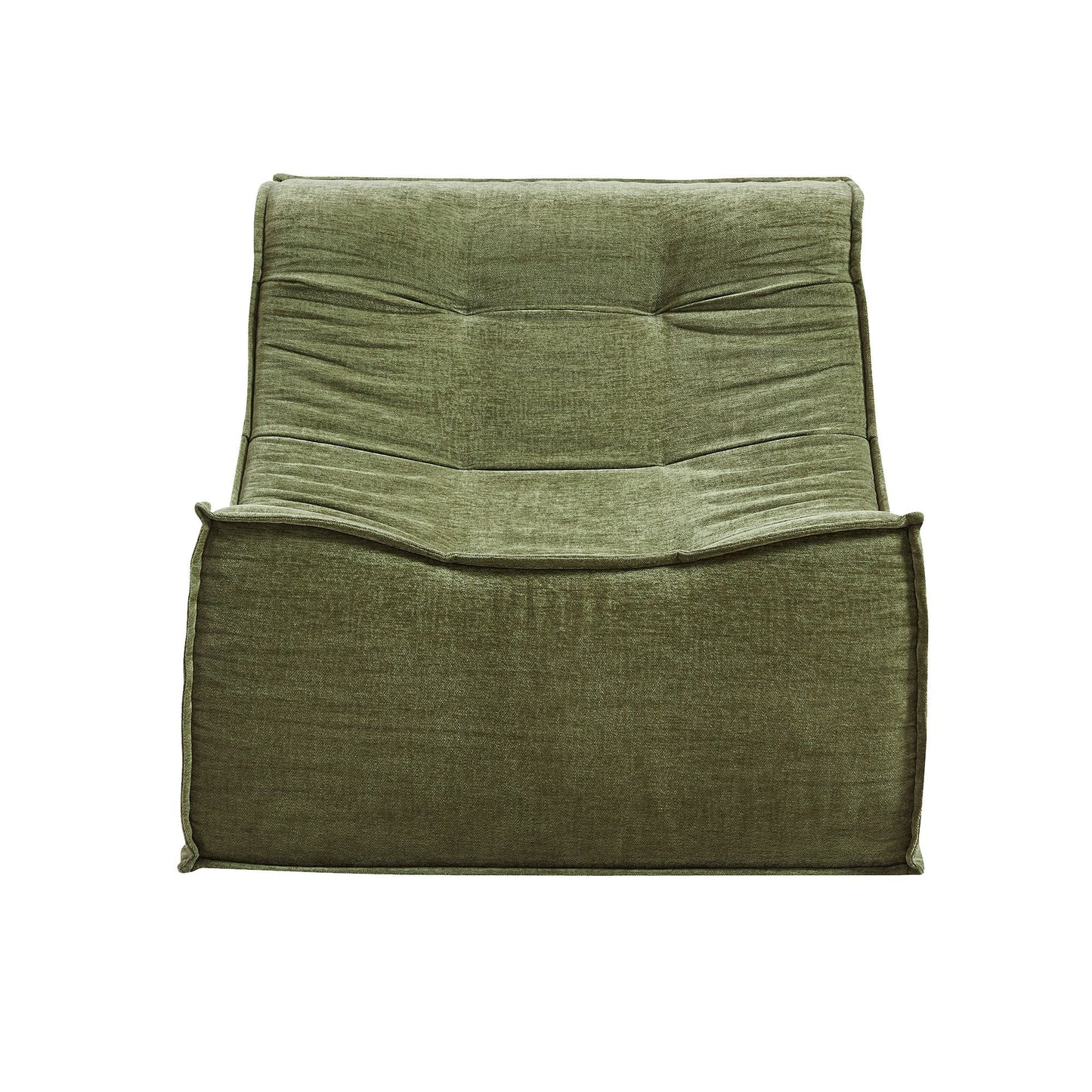 TWSC Floor Sofa Armless Chenille No Assembly Removable Cover Green