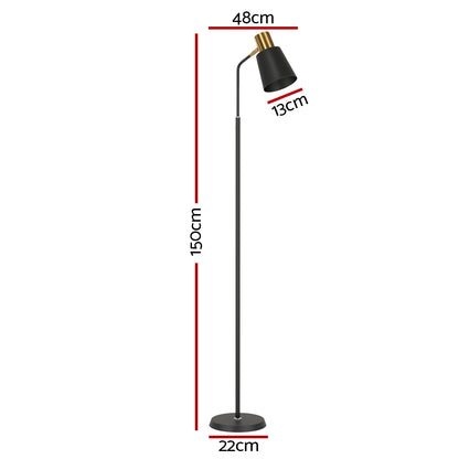 Black metal and plastic LED floor lamp by The Willow Stone Collective with adjustable task lighting for home and garden use.