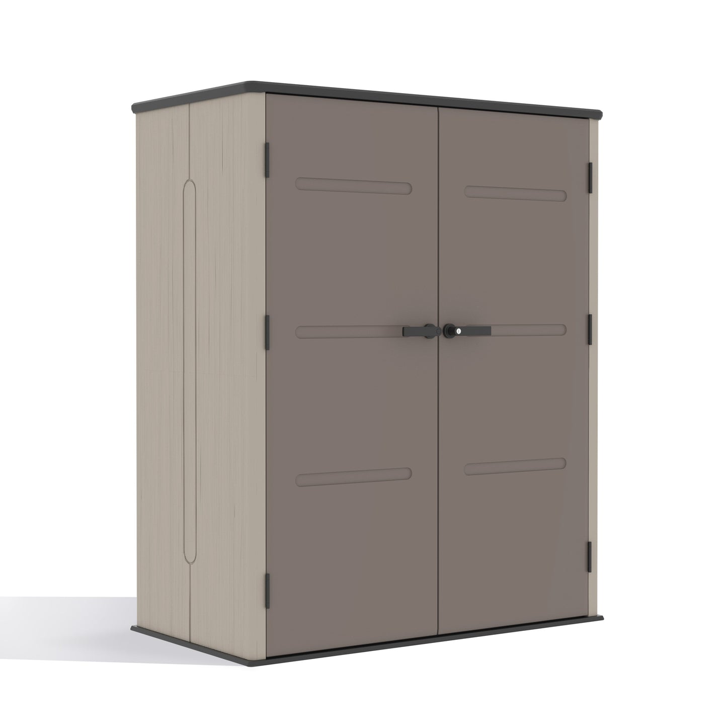 Garden Shed – Lockable Outdoor Storage, HDPE & Steel Frame, Grey/Brown