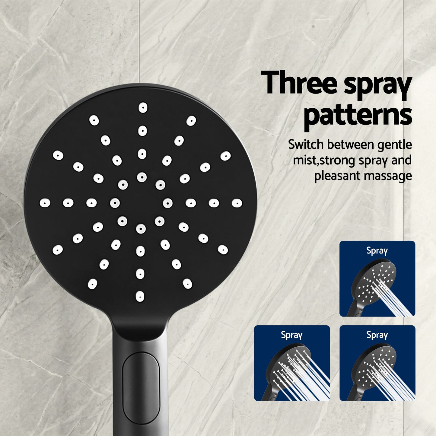 Rainfall Shower Head Set – 9" Chrome High Pressure with Handheld Mixer Tap