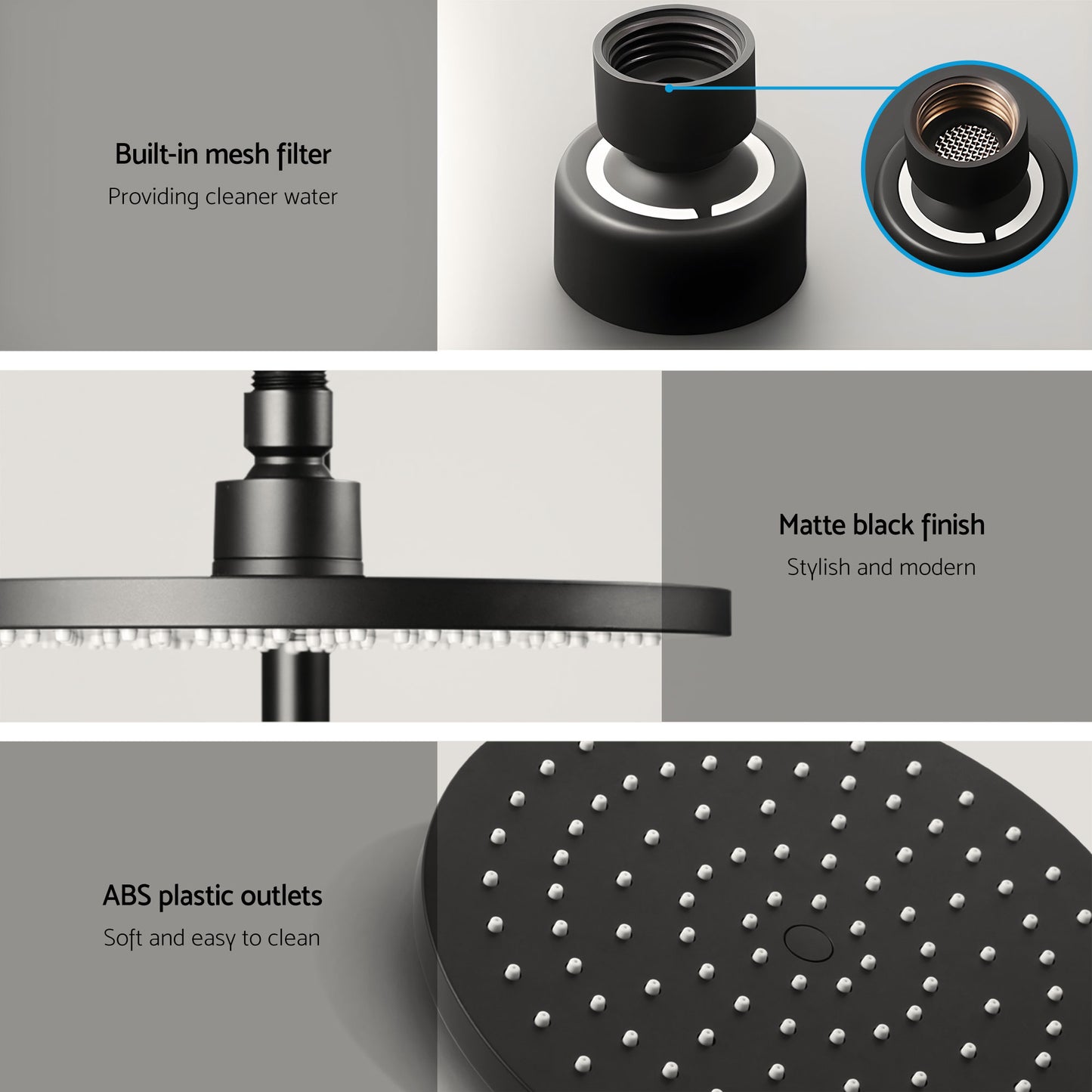 Rainfall Shower Head Set – 9" Chrome High Pressure with Handheld Mixer Tap