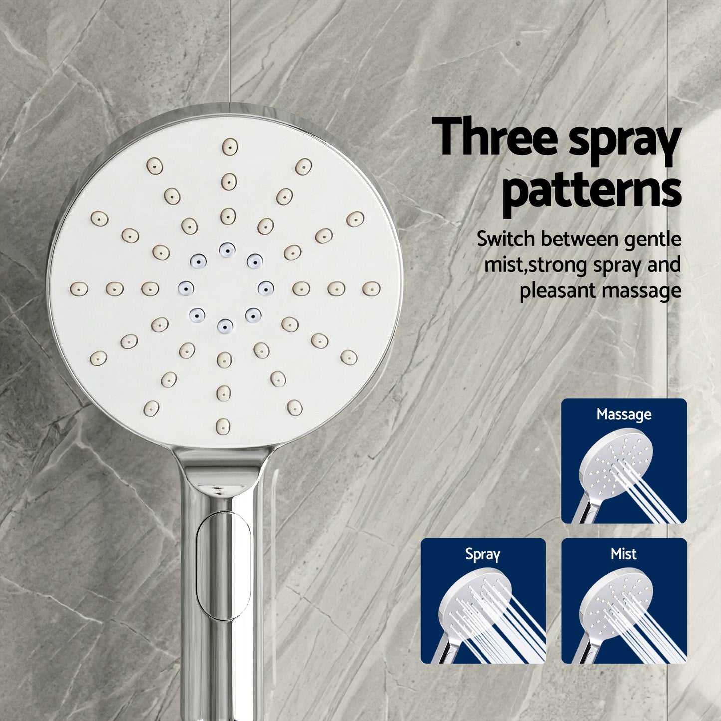 Rain Shower Head Set – 9" Chrome High Pressure with Handheld Twin Tap