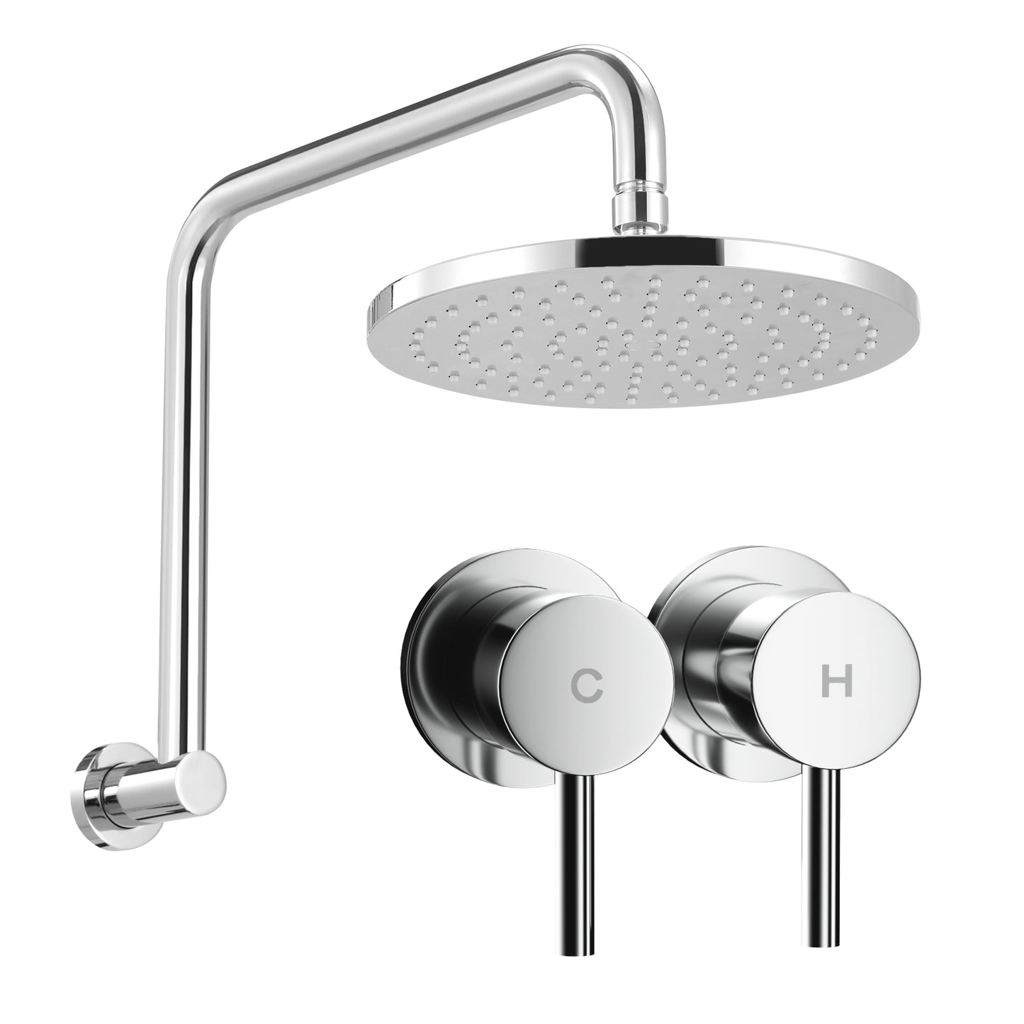 Rain Overhead Swivel Shower Head – 9" Silver Brass Design