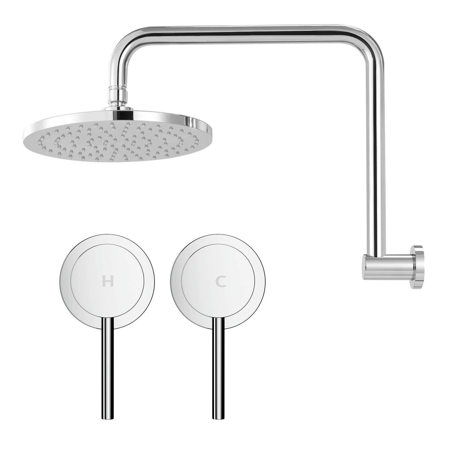 Rain Overhead Swivel Shower Head – 9" Silver Brass Design