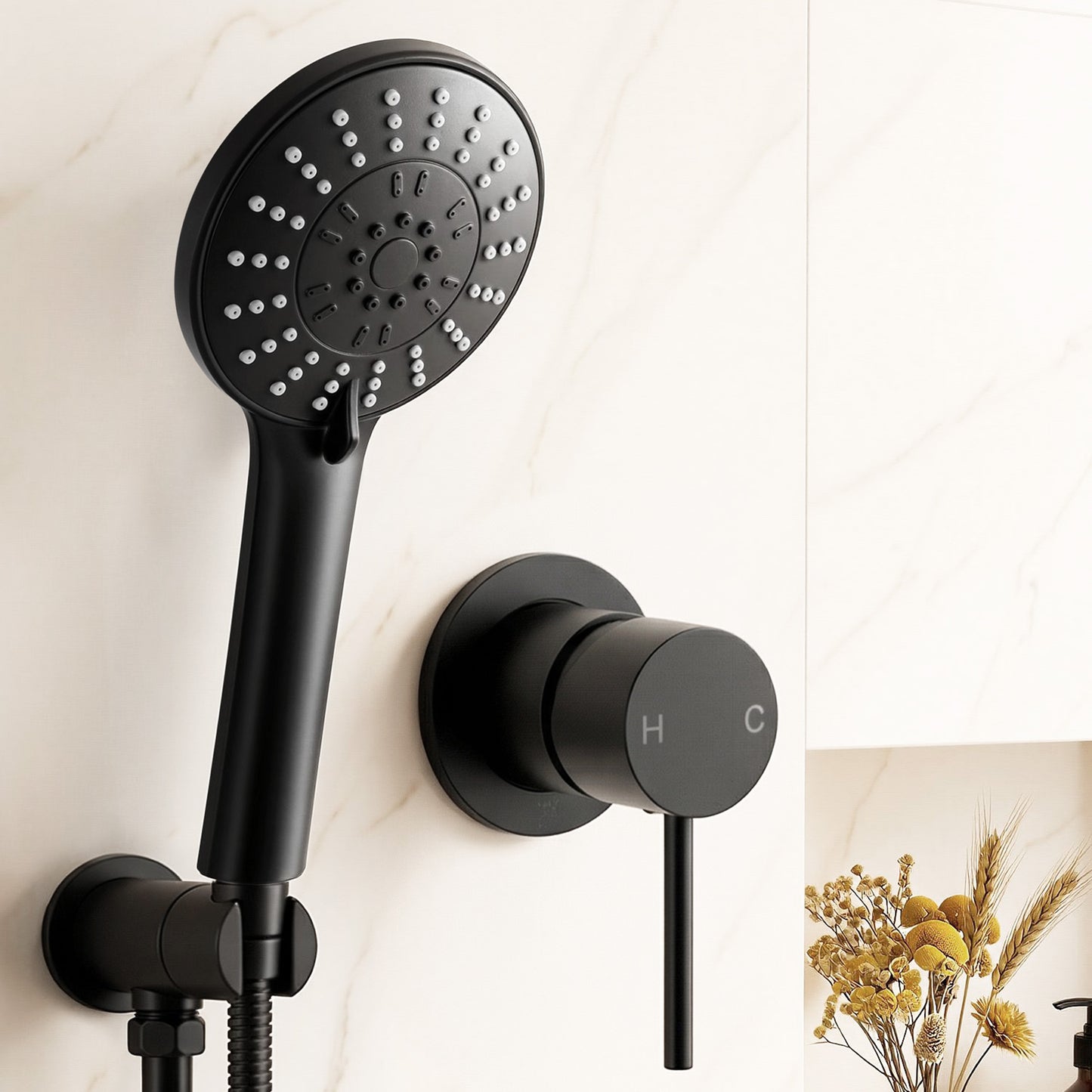Handheld Shower Head – 5 Spray Modes, 4.5" Chrome Finish