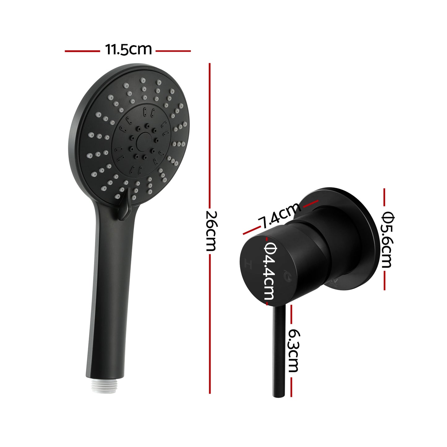 Handheld Shower Head – 5 Spray Modes, 4.5" Chrome Finish