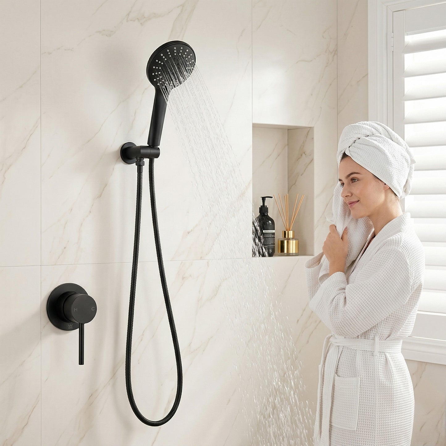 Handheld Shower Head – 5 Spray Modes, 4.5" Chrome Finish