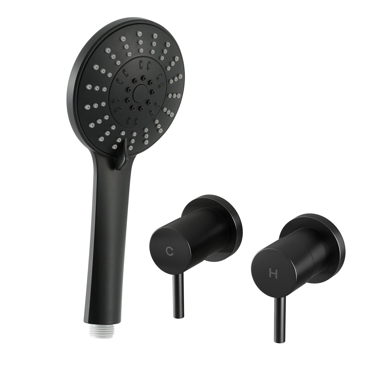 Handheld Shower Head – 4.5" Round, Matte Black, Water-Saving Filter
