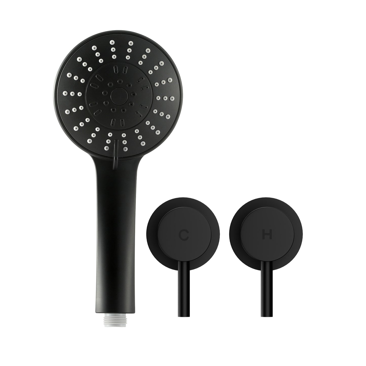 Handheld Shower Head – 4.5" Round, Matte Black, Water-Saving Filter