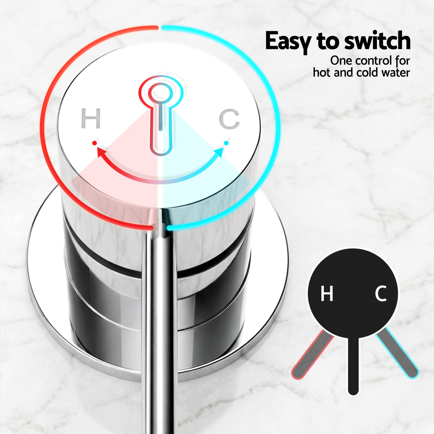 Handheld Shower Head – 5 Spray Modes, 4.5" Chrome Finish