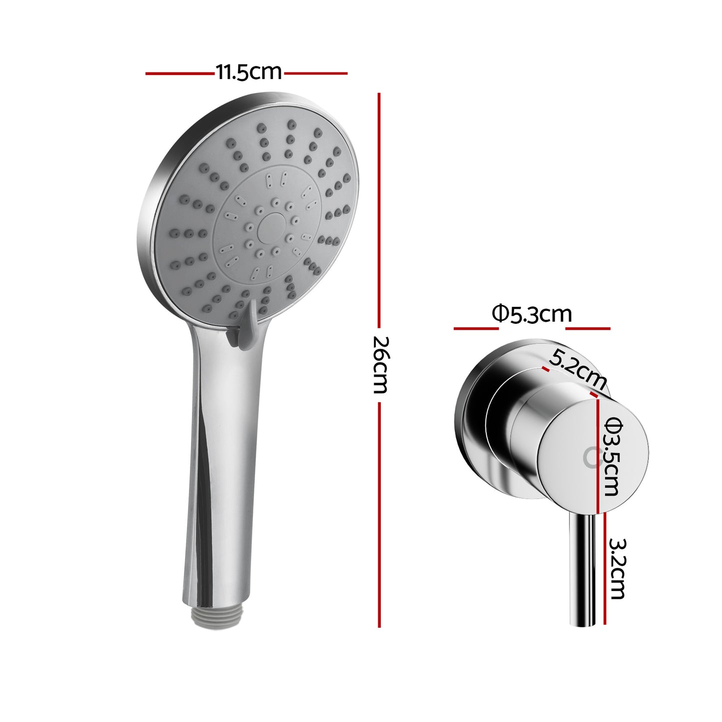 Handheld Shower Head – 4.5" Round, Chrome Finish, Water-Saving Filter