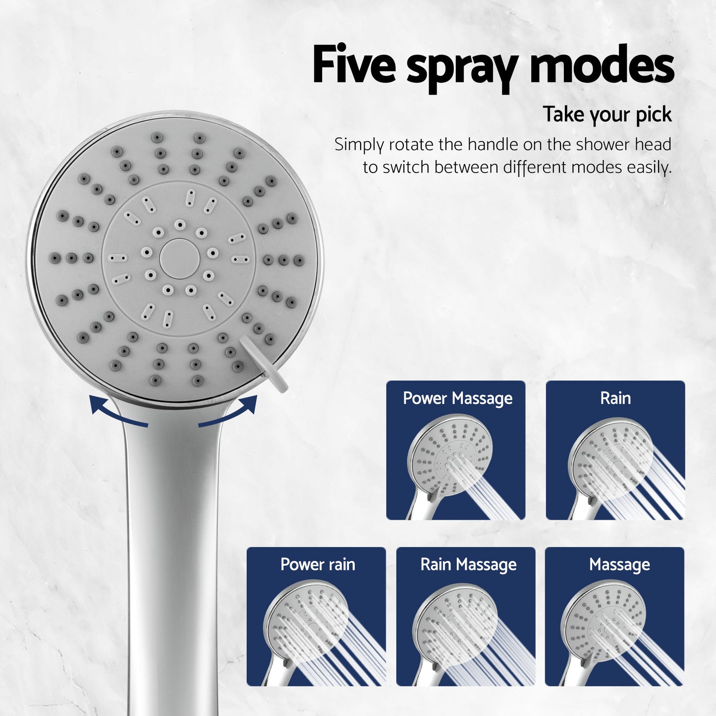 Handheld Shower Head – 4.5" Round, Chrome Finish, Water-Saving Filter