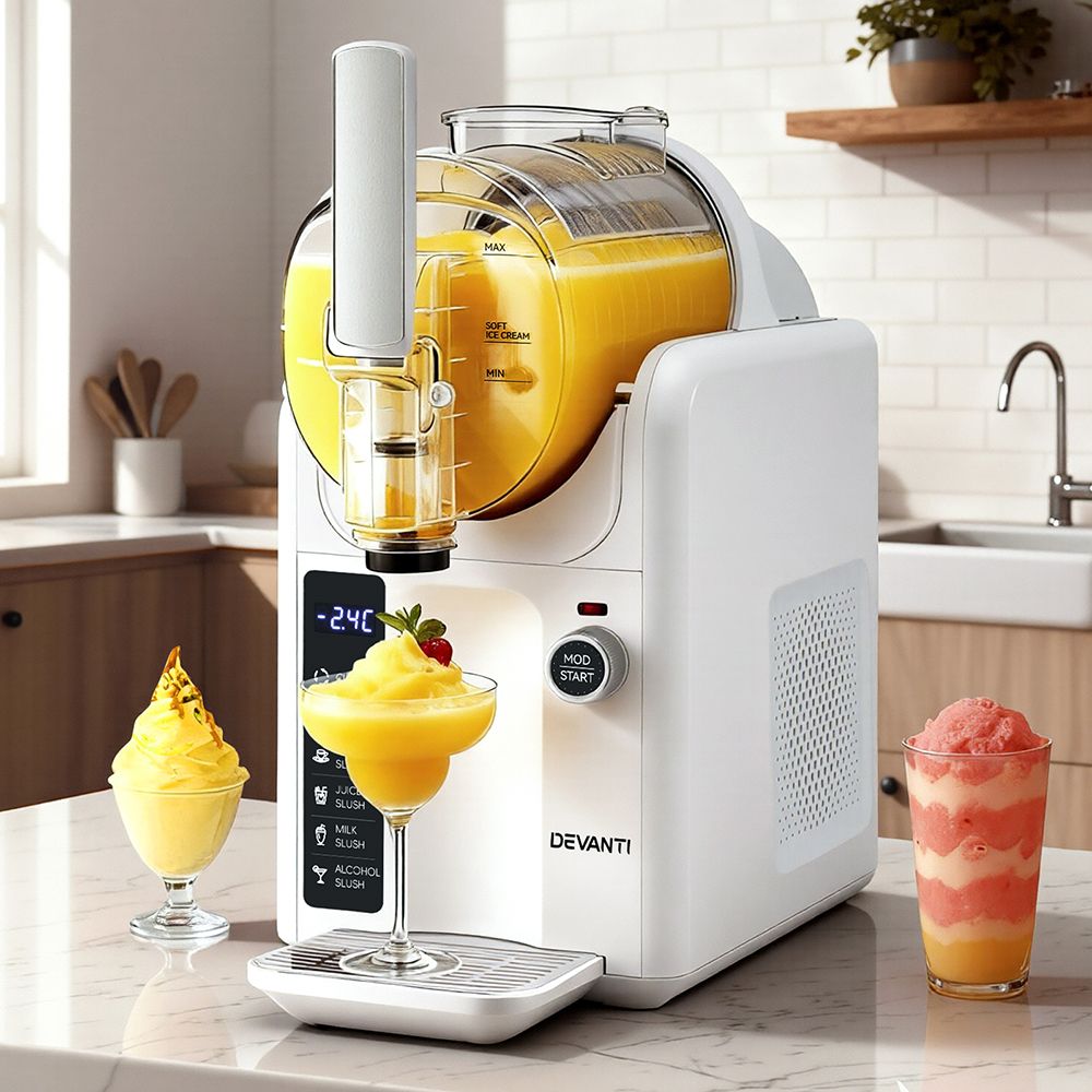 5in1 Slushie and Ice Cream Maker – 2L Capacity, White