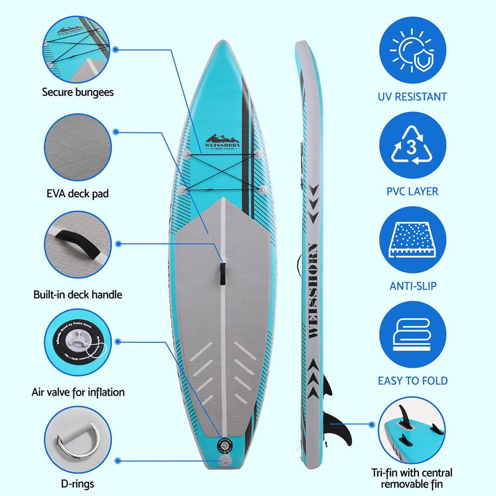 Weisshorn Stand Up Paddle Board – Inflatable, 10.5ft, Green