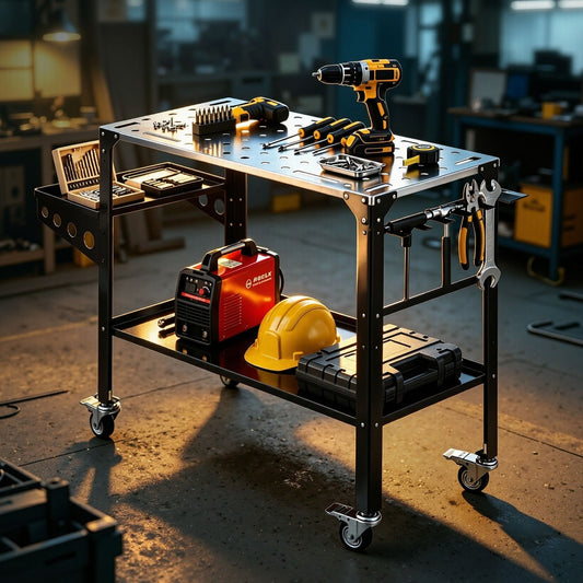 Welding Table Cart – Mobile Workstation with Tool Storage, 130kg Capacity
