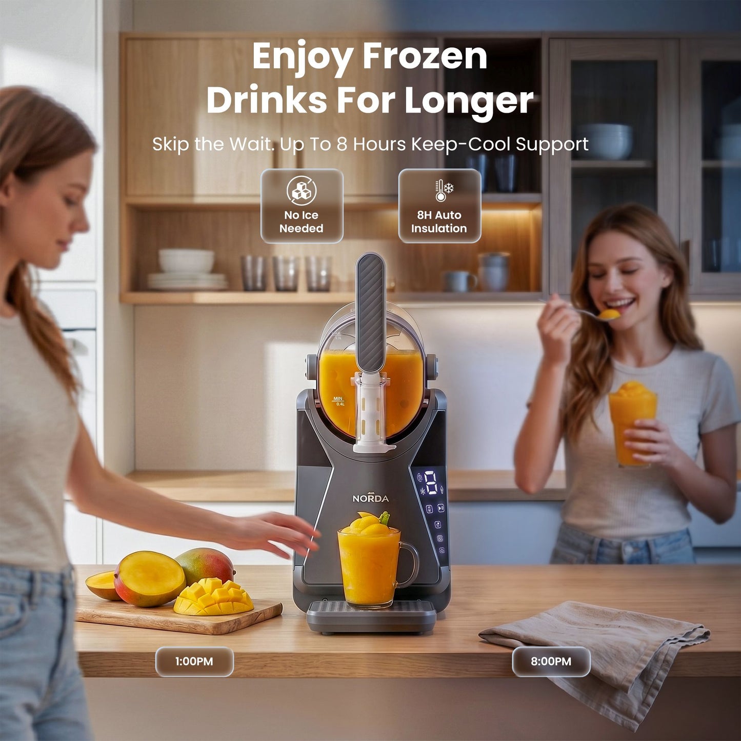 Norda Slushie Machine – 1.3L Compressor Cooling, Touchscreen Control