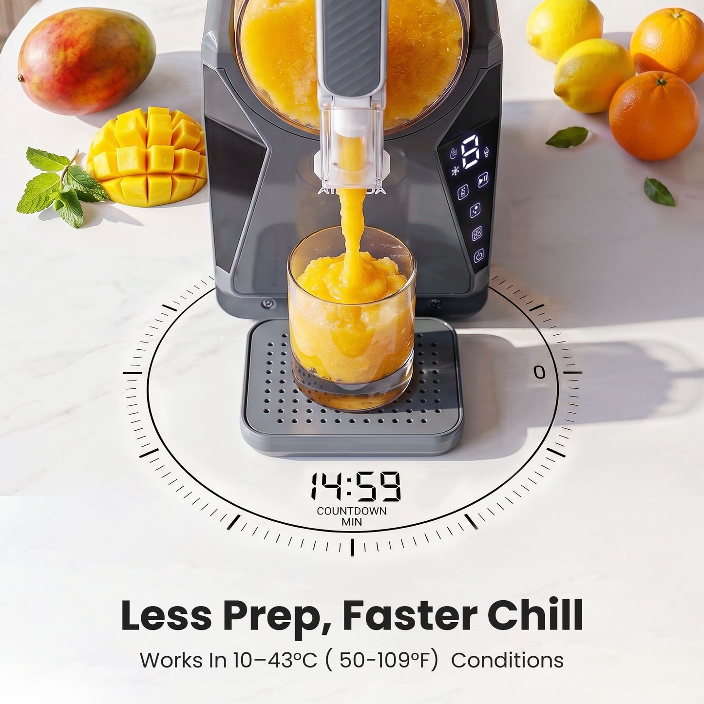 Norda Slushie Machine – 1.3L Compressor Cooling, Touchscreen Control