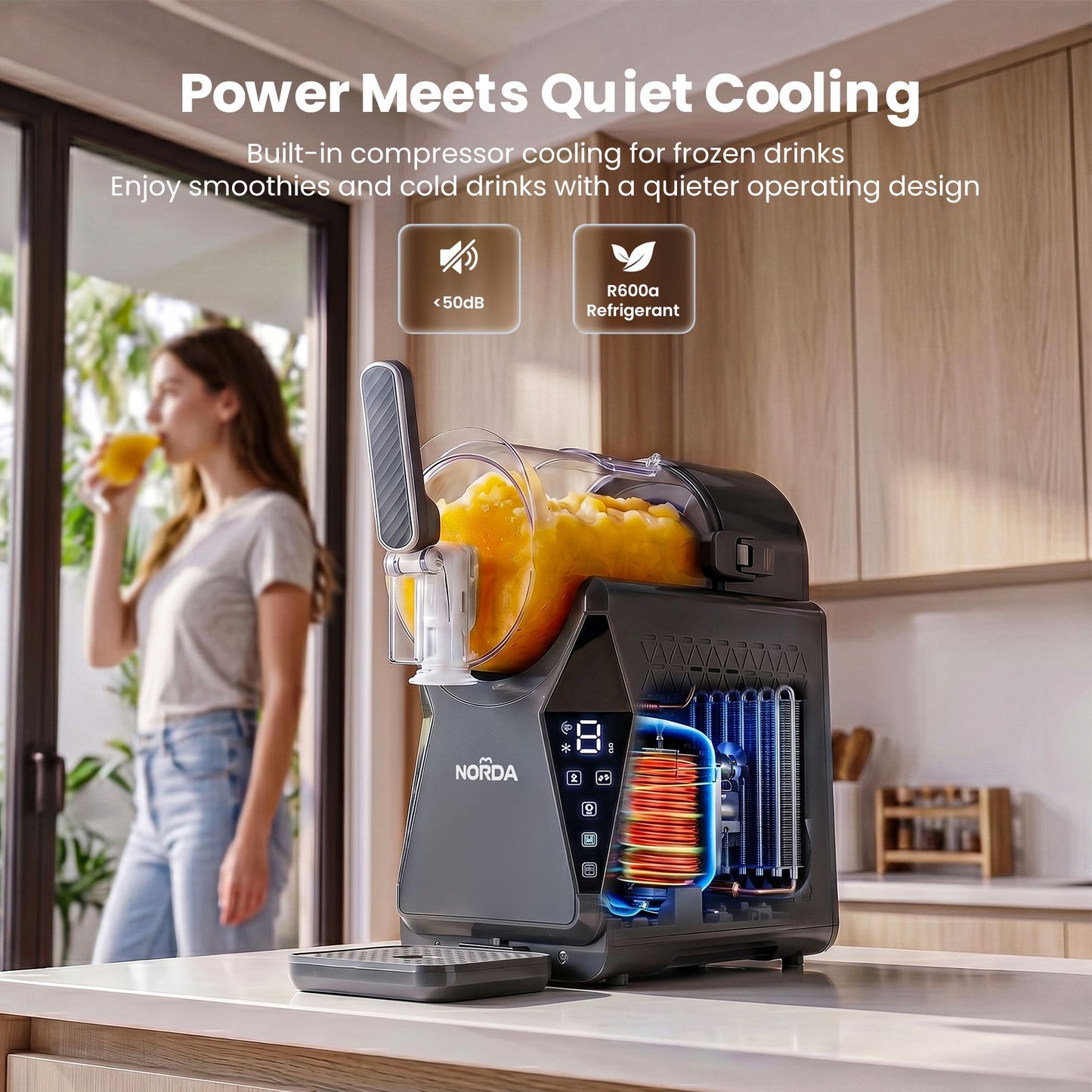 Norda Slushie Machine – 1.3L Compressor Cooling, Touchscreen Control