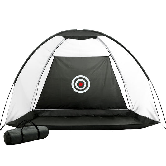 Golf Practice Net – Portable Training Aid with Bullseye Target, Black