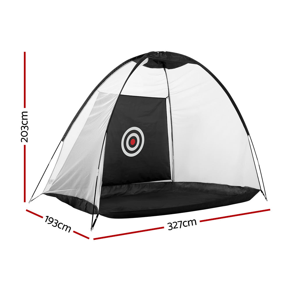 Golf Practice Net – Portable Training Aid with Bullseye Target, Black