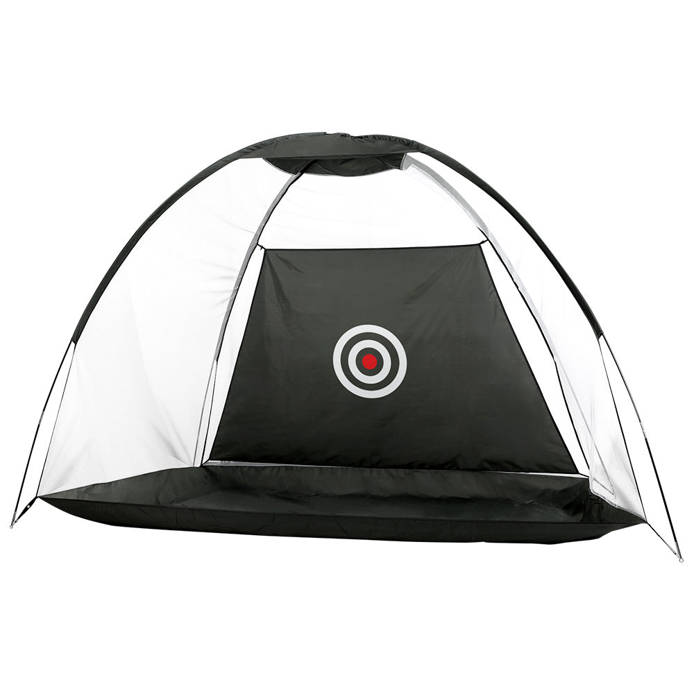 Golf Practice Net – Portable Training Aid with Bullseye Target, Black
