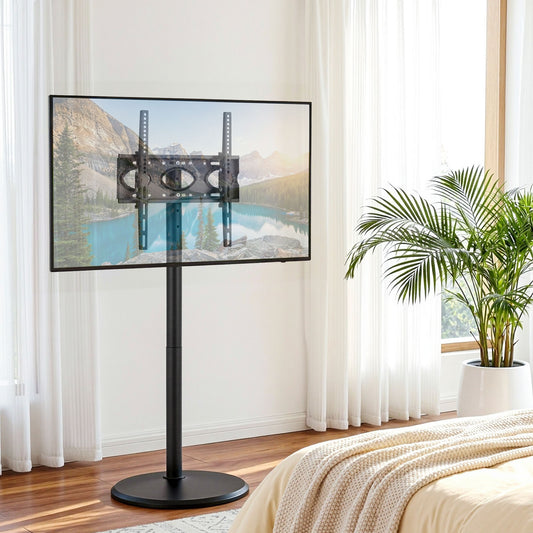 Mobile TV Stand with Wheels – Adjustable Height & Tilt for 32-55 Inch TVs