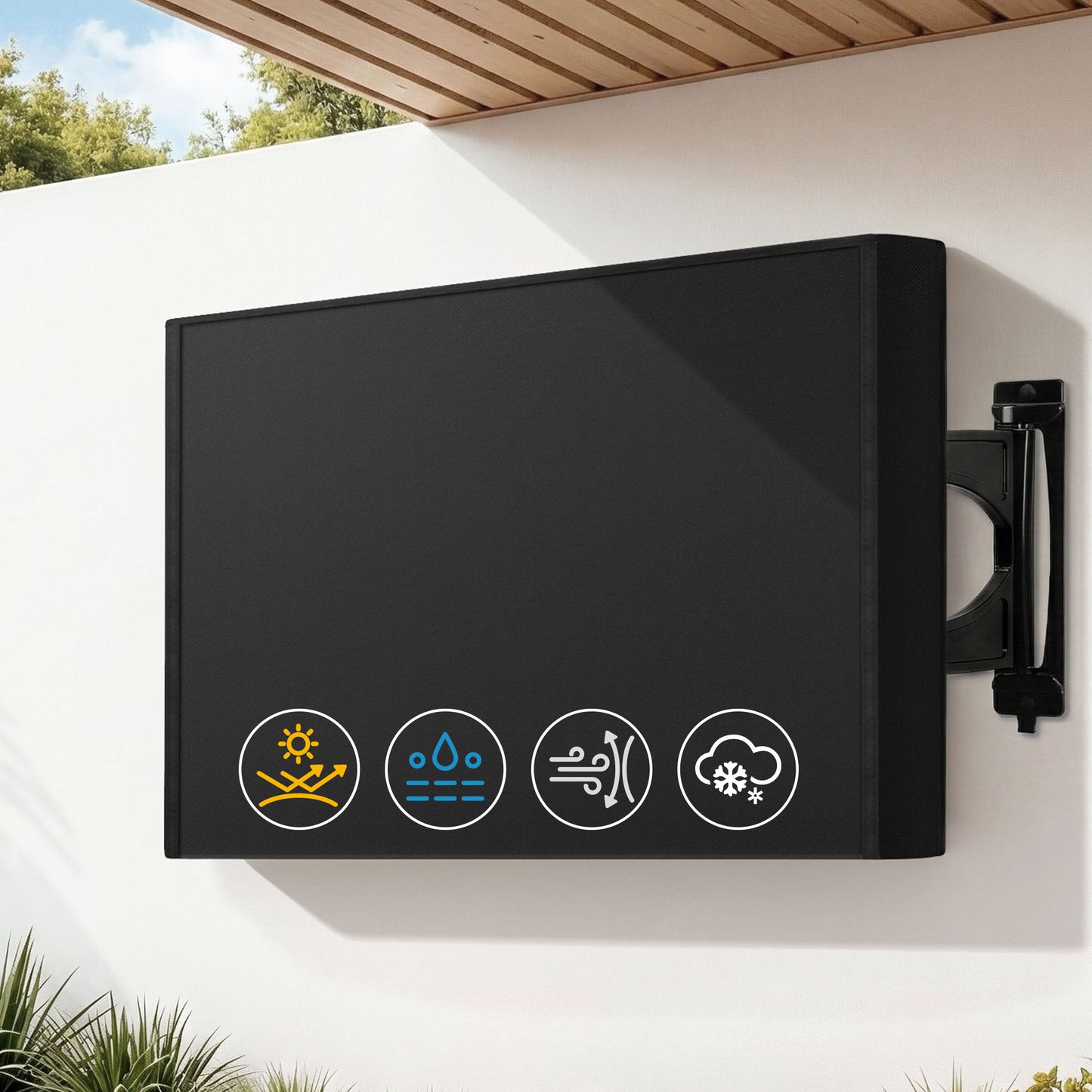 TV Cover – Waterproof Outdoor Protector for 40-43 Inch TVs, Black PVC Oxford Cloth