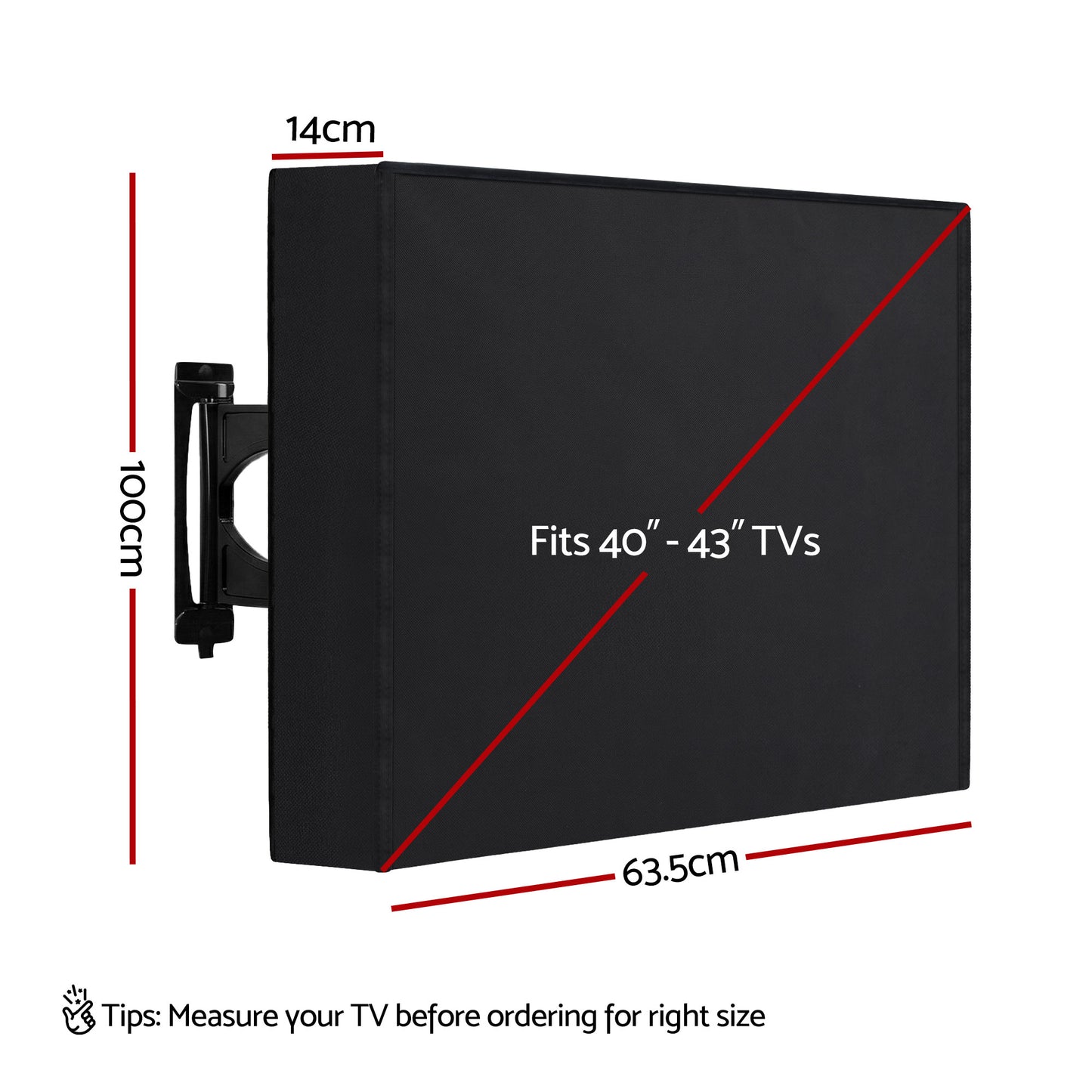 TV Cover – Waterproof Outdoor Protector for 40-43 Inch TVs, Black PVC Oxford Cloth