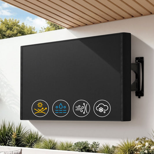 TV Cover – Waterproof Outdoor Protector for 55-58 Inch TVs, Black PVC Oxford Cloth