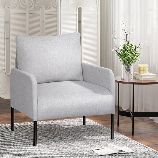TWSC Armchair Accent Chair Pillow Fabric Grey