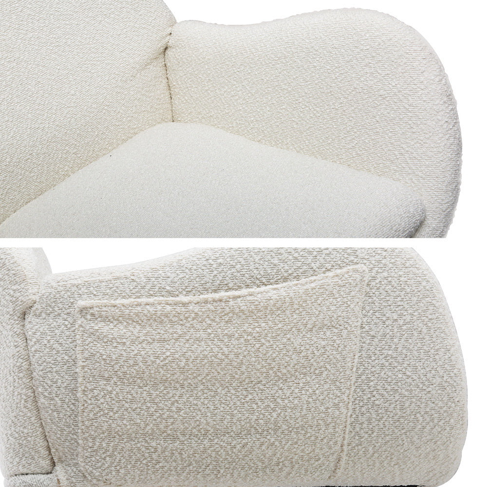 Rocking Chair – Plush Teddy Fabric, White